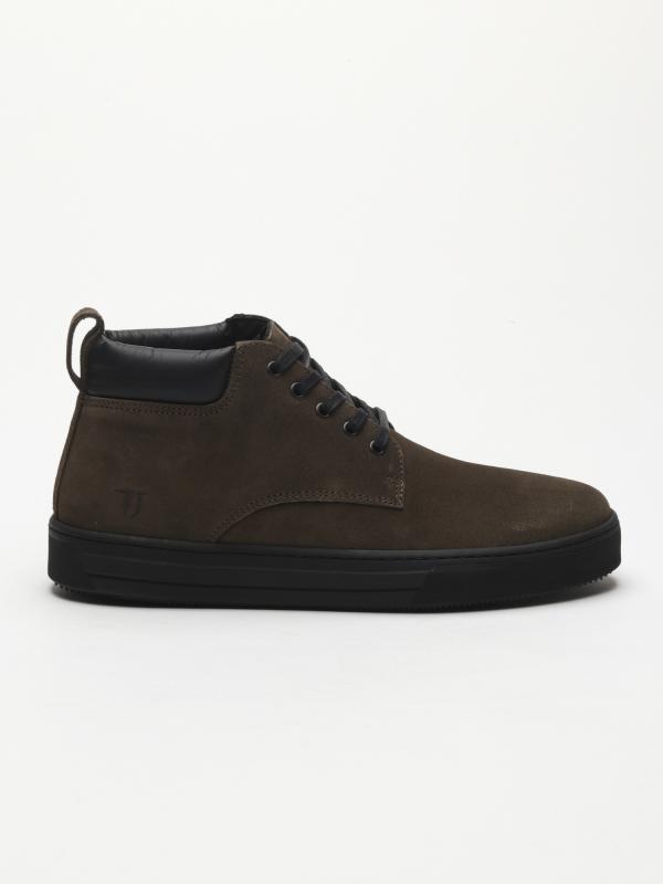 Boty Trussardi Desert Boot Suede Logo Embossed Hnědá