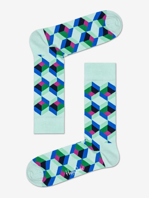 Ponožky Happy Socks Optiq Square Sock S-M (36-40) Barevná