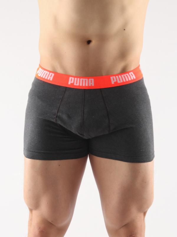 Boxerky Puma Basic Boxer 2 Pack Grey Black Red Šedá
