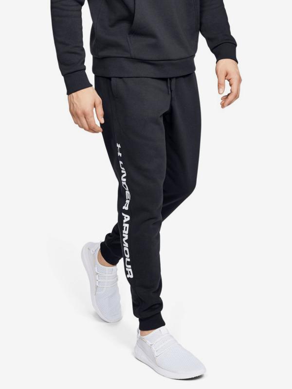 Tepláky Under Armour RIVAL FLEECE WORDMARK LOGO JOGGER-BLK Černá