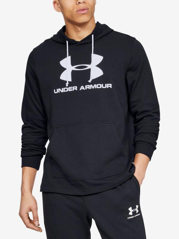 Mikina Under Armour Sportstyle Terry Logo Hoodie-Blk Černá
