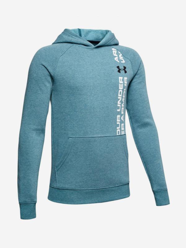 Mikina Under Armour Rival Wordmark Hoody-Grn Modrá