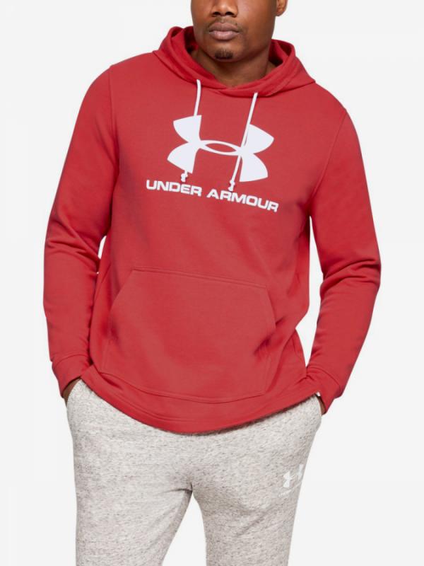 Mikina Under Armour Sportstyle Terry Logo Hoodie-Red Červená