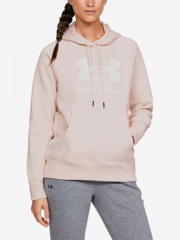 Mikina Under Armour Rival Fleece Sportstyle Graphic Hoodie-P Béžová