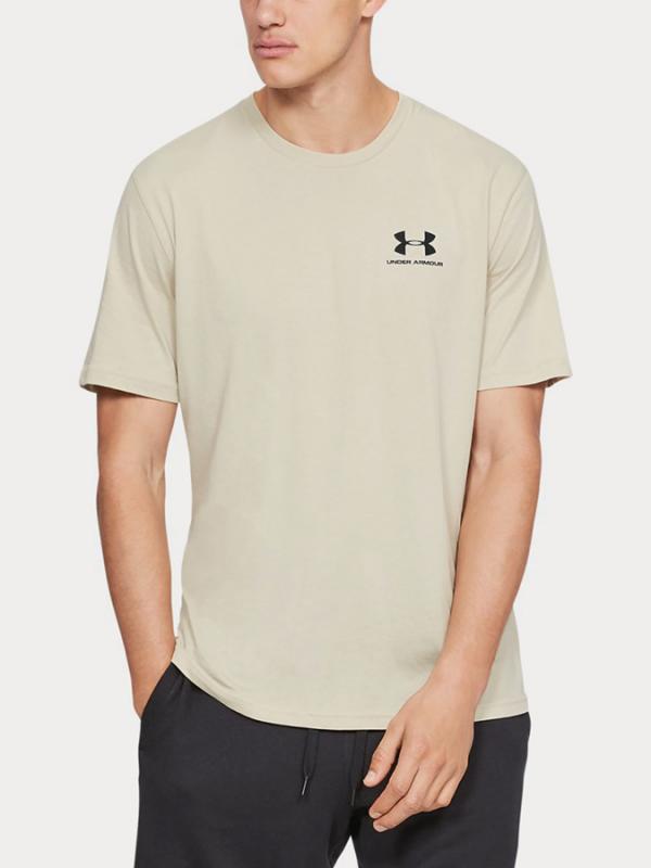 Tričko Under Armour Sportstyle Left Chest Ss Béžová