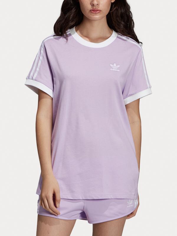 Tričko adidas Originals 3 Stripes Tee Fialová