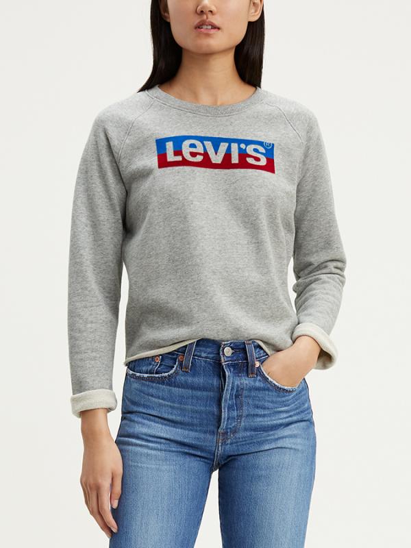 Mikina LEVI'S Graphic Sport Hoodie Šedá