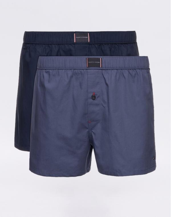 Tommy Hilfiger 2P Woven Boxer 085 Navy Blazer/Blue Indigo M