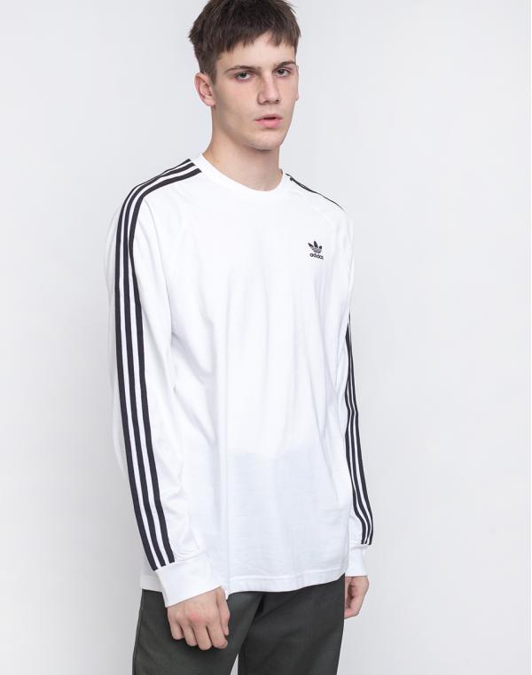 adidas Originals 3 Stripes LS Tee WHITE XL