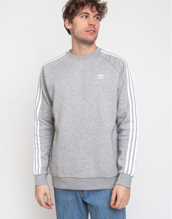 adidas Originals 3-Stripes Crew Medium Grey Heather M