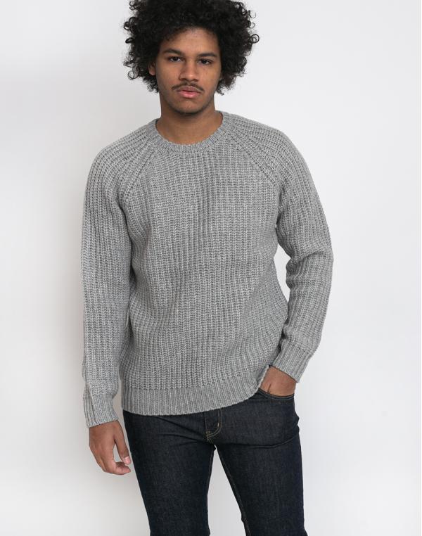 RVLT 6518 Heavy Knitted Sweater Grey-mel M