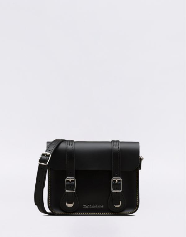 Dr. Martens 7" Leather Satchel Black Kiev & Black Smooth