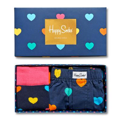 Dárkový Pack Happy Socks MEN'S BOXER AND SOCKS VALENTINE'S BOX XHA60-067