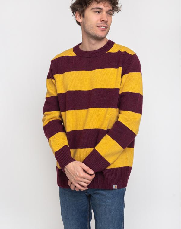 Carhartt WIP Alvin Sweater Alvin Stripe/Merlot/Colza L