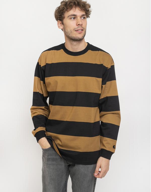 Carhartt WIP Alvin T-Shirt Alvin Stripe, Black/Hamilton Brown M