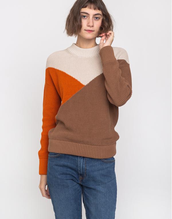 Armedangels Antonellaa Color Block 1267 dark caramel-pumpkin S
