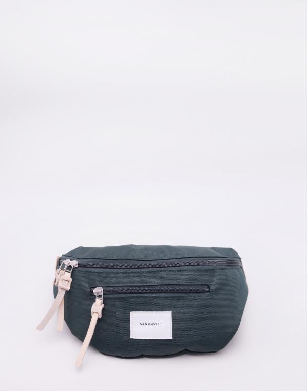 Sandqvist Aste Dark Green with Natural Leather