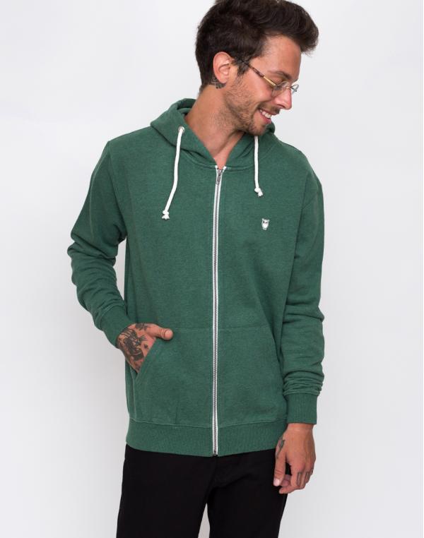 Knowledge Cotton Basic Hood Sweat 1256 Black Forrest melange XL
