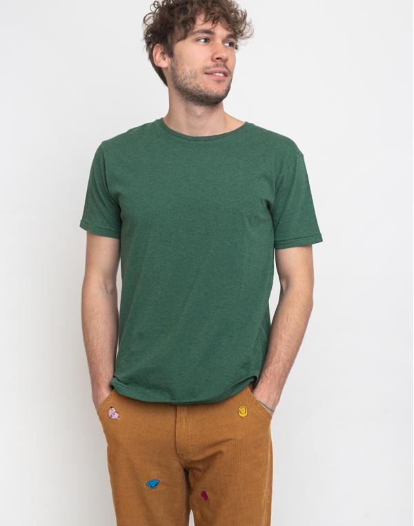 Knowledge Cotton Basic Regular Fit O-Neck Tee 1256 Black Forrest Melange S