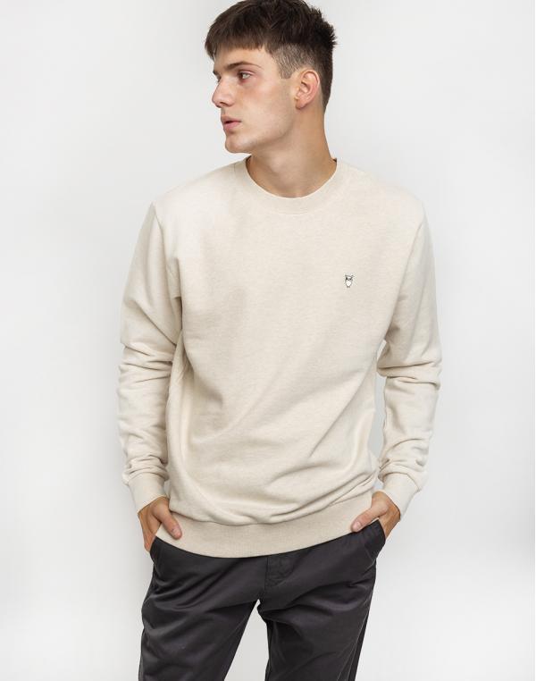 Knowledge Cotton Basic Sweat 1229 White Melange XL