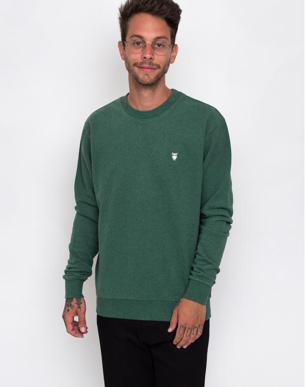 Knowledge Cotton Basic Sweat 1256 Black Forrest melange XL