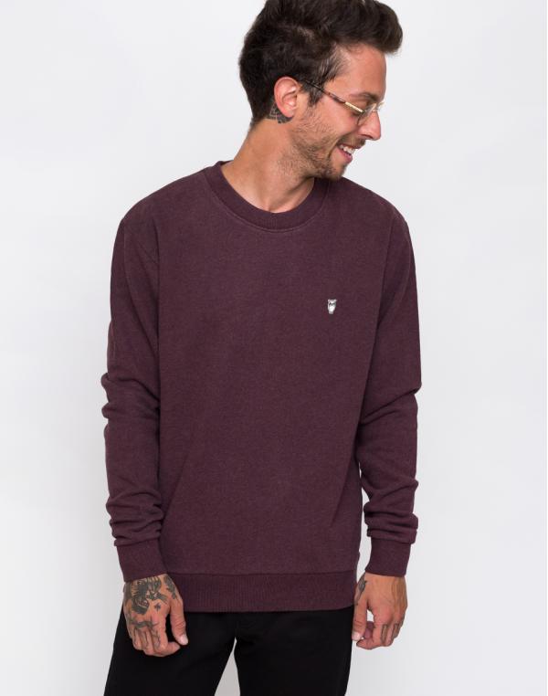 Knowledge Cotton Basic Sweat 1258 Decadent Choklade melange L