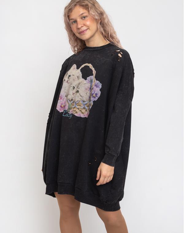 Lazy Oaf Basket O'cats Sweater Dress Black