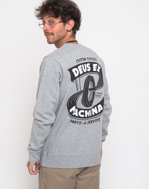 Deus Ex Machina Benzin Crew Grey Marle L