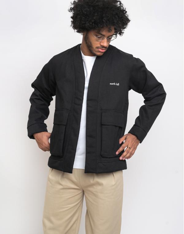 North Hill Black Padded Kimono Black L