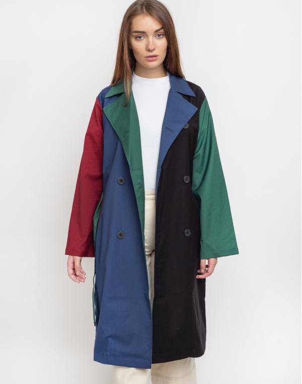 Lazy Oaf Colour Panel Trench Coat Multi L