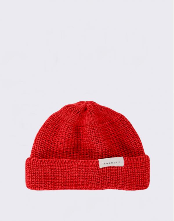 Rotholz Cropped Beanie Red
