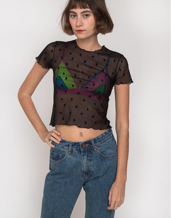 Lazy Oaf Flock Off Sheer Tee Black XS