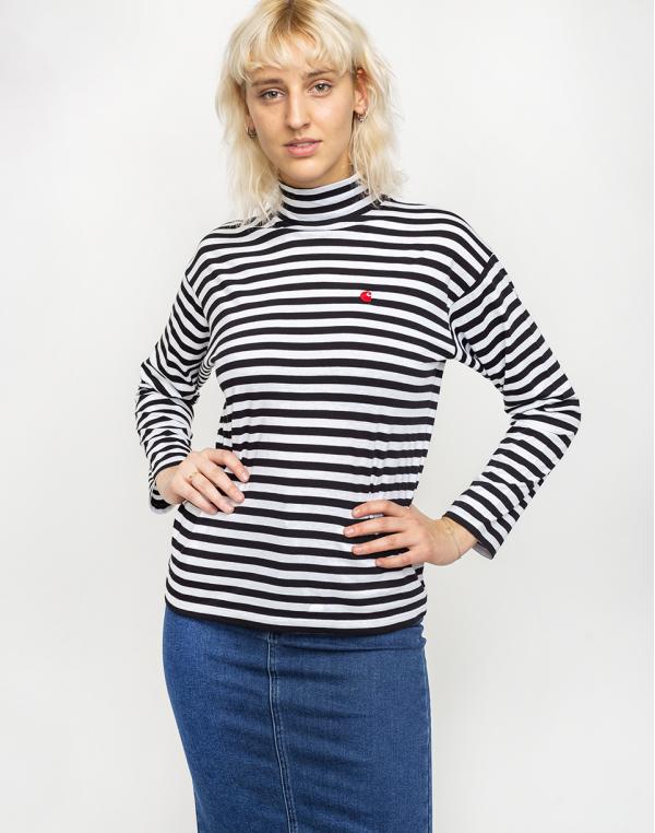 Carhartt WIP Haldon T-Shirt Haldon Stripe, Black/White/Cardinal S