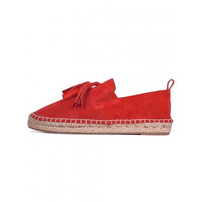 Espadrij Loreak Mendian POMPON LEATHER Red