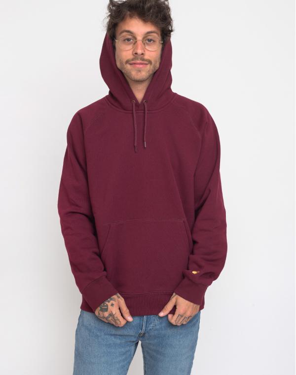 Carhartt WIP Hooded Chase Sweat Merlot/Gold S