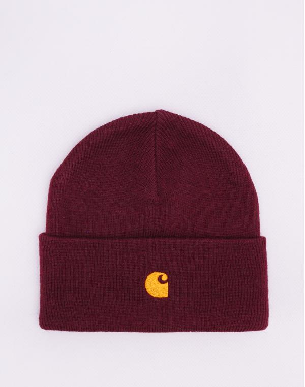 Carhartt WIP Chase Beanie Merlot / Gold