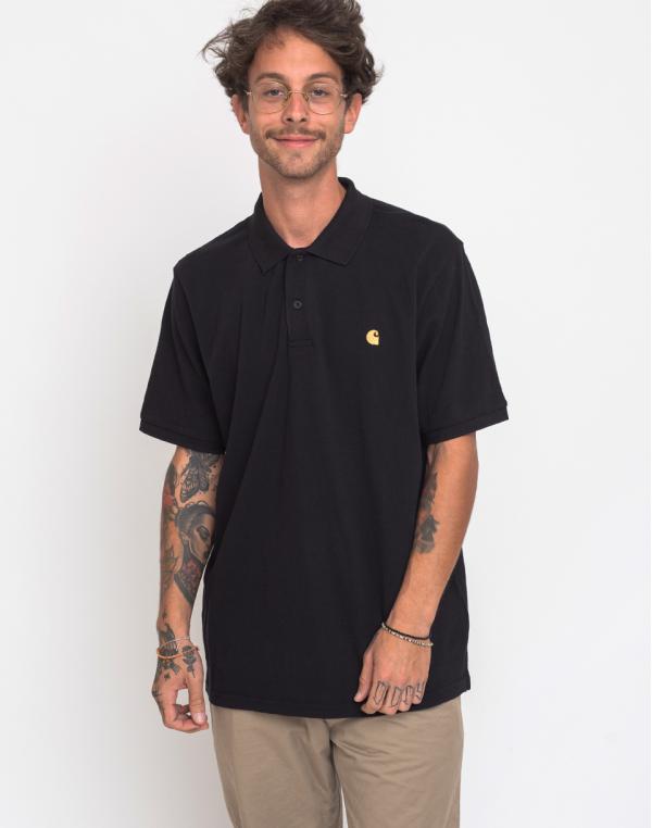 Carhartt WIP Chase Pique Polo Black/Gold S