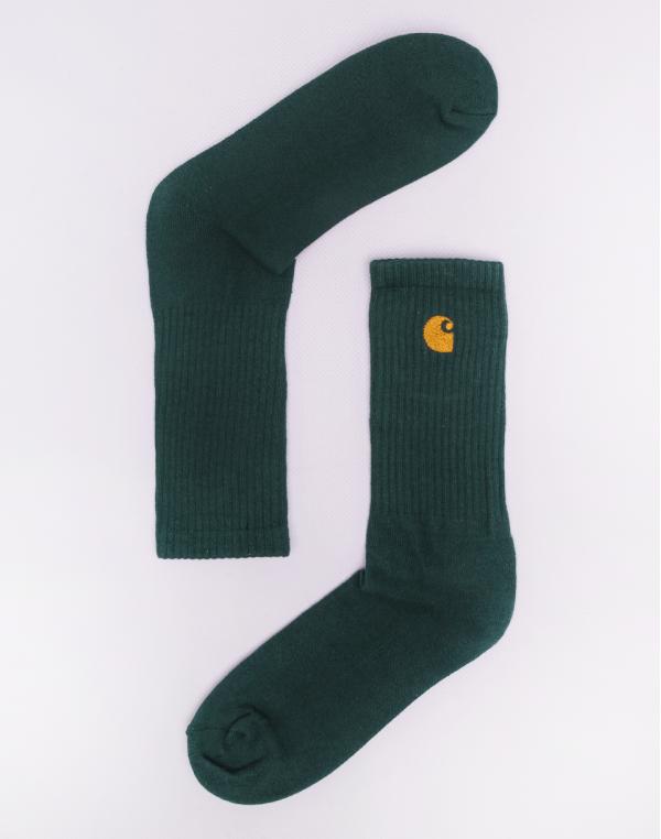 Carhartt WIP Chase Socks Dark Fir / Gold