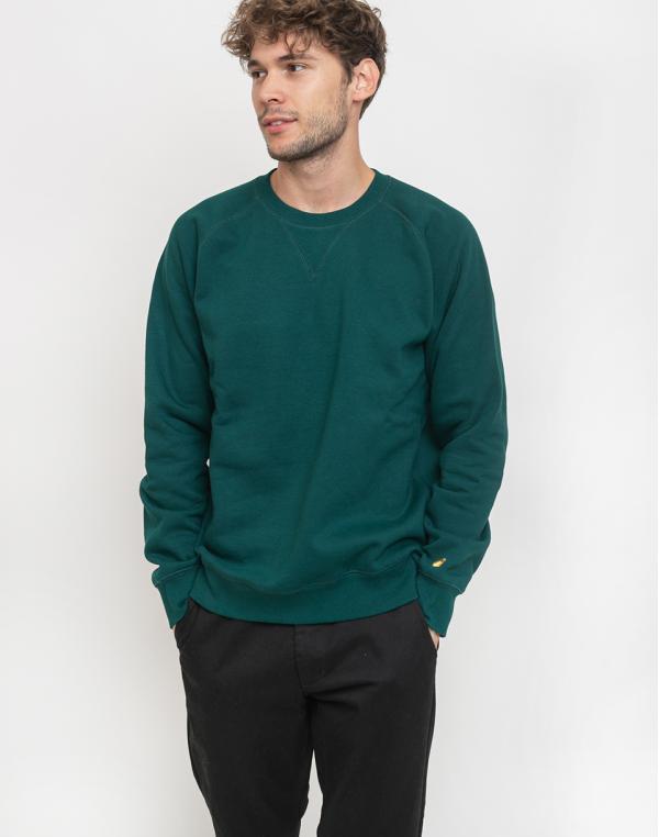 Carhartt WIP Chase Sweat Dark Fir/Gold S