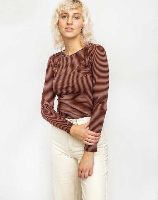 Armedangels Laraa Ring Stripes 1192 Maroon-Evening blue M