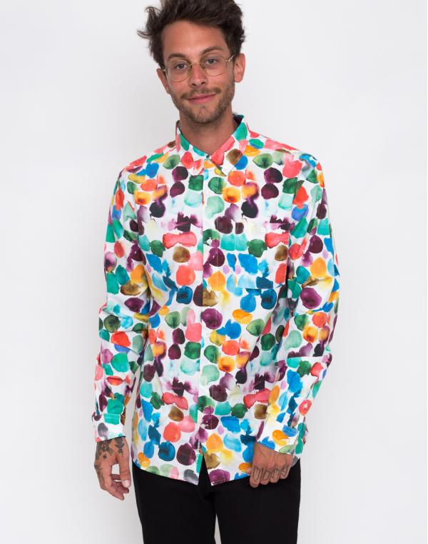 Knowledge Cotton Larch LS Print Shirt 1001 Total Eclipse M