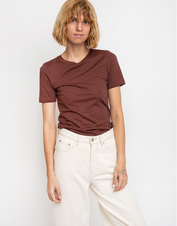 Armedangels Lidaa Ring Stripes Maroon/Evening blue L