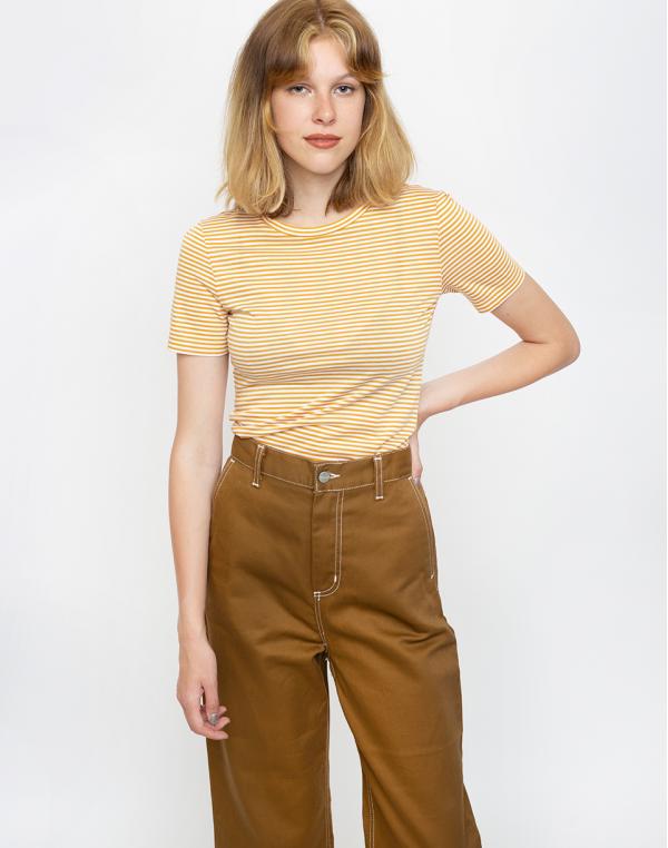 Armedangels Lidaa Ring Stripes 1194 Caramel Butter-Off White S