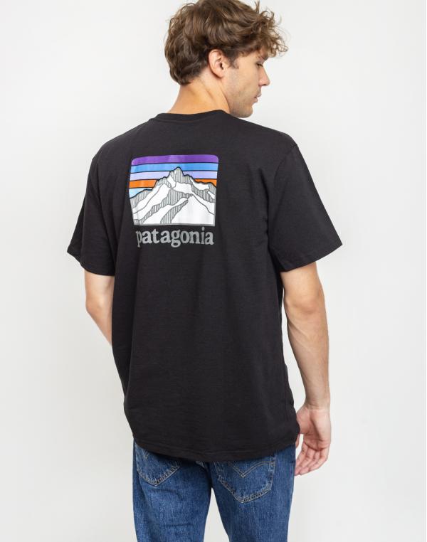 Patagonia Line Logo Ridge Pocket Responsibili-Tee Black S