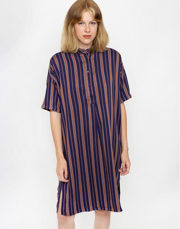 Armedangels Maarjuli Multicol Stripes 1217 Evening Blue/Maroon M