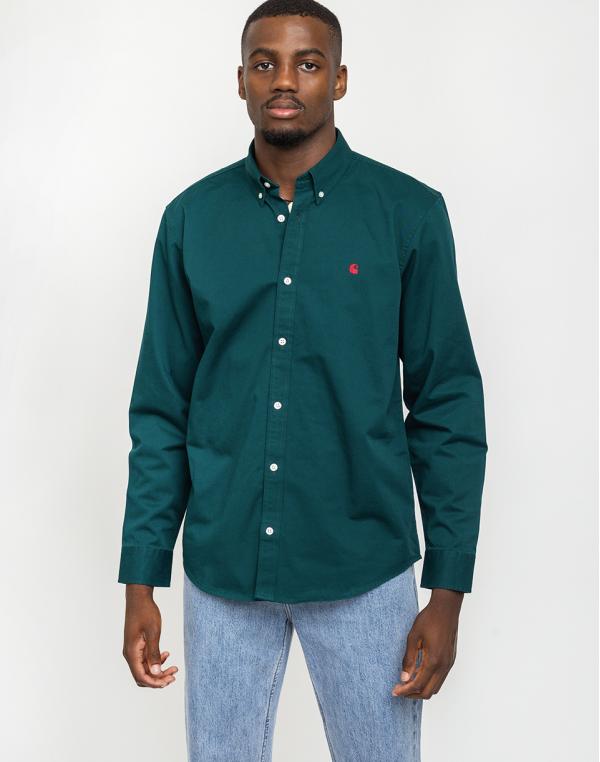 Carhartt WIP Madison Shirt Dark Fir/Merlot M