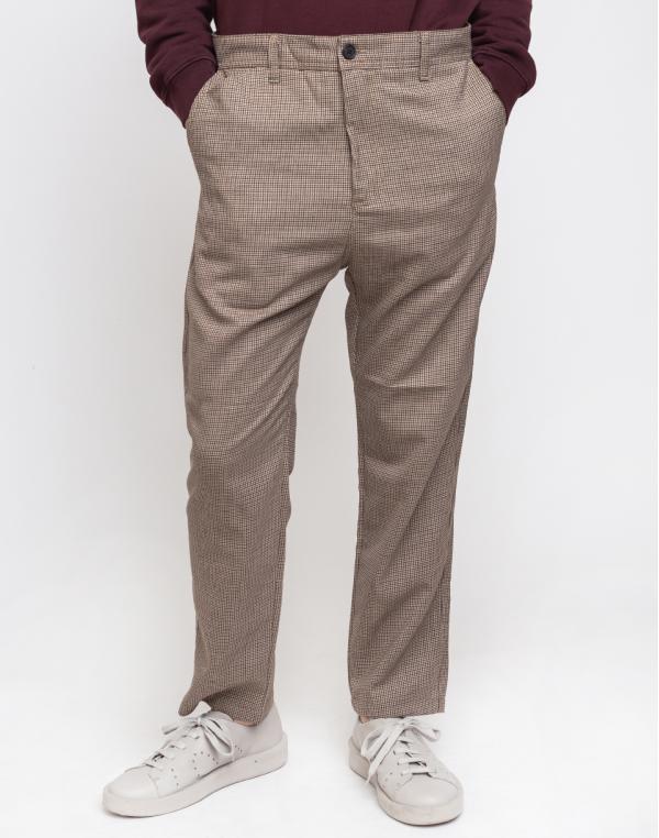 Carhartt WIP Menson Pant Lewis Houndstooth, Hamilton Brown rigid 33