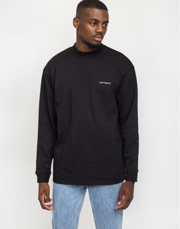 Carhartt WIP Mockneck Script Embro T-S Black/White M