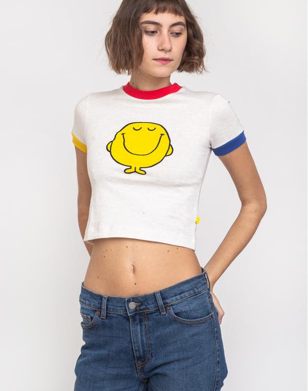 Lazy Oaf Mr Happy Colour Block Tee White S