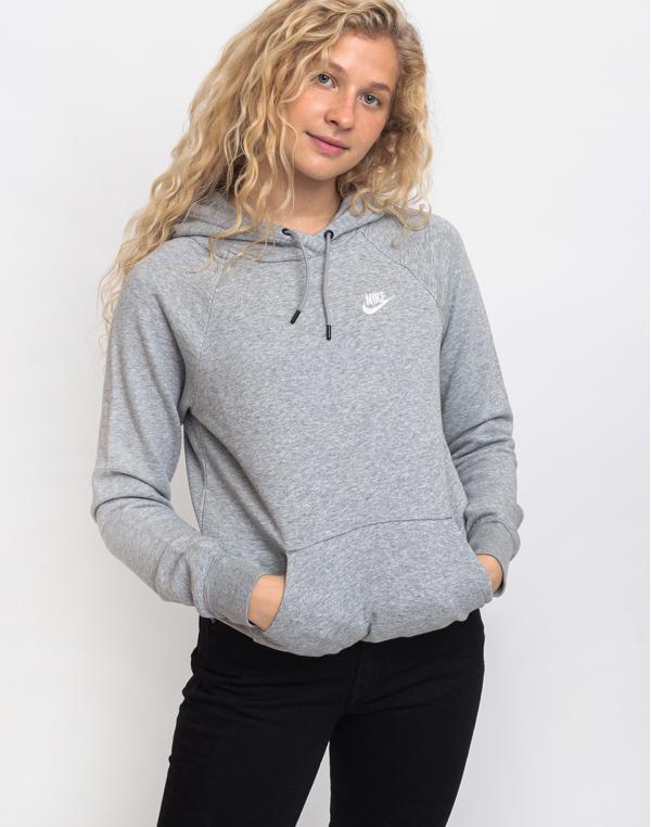 Nike NSW Essential Hoodie PO FLC DK GREY HEATHER/WHITE L